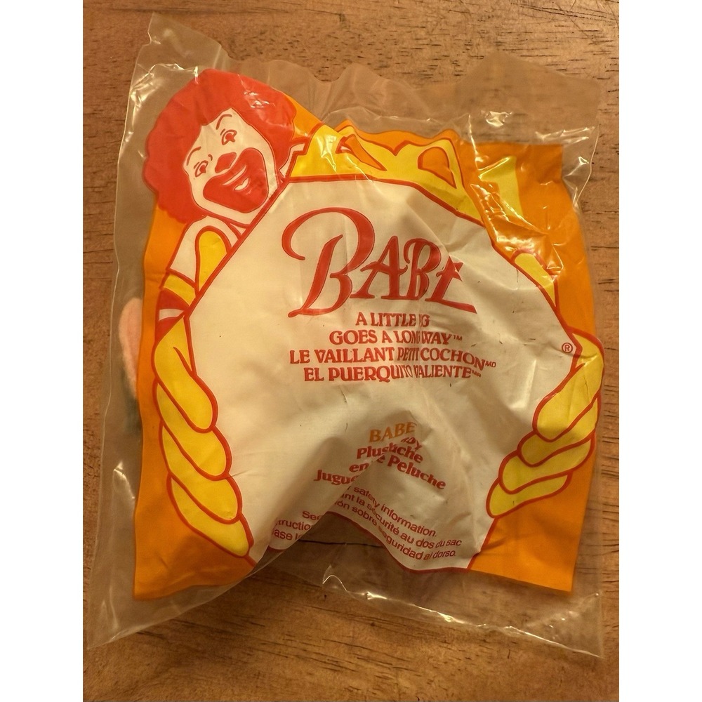 Vintage McDonalds Happy Meal Toy Babe‎ 1995 "A Little Pig" Plush Toy #1